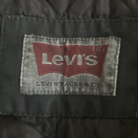 Levis Canvas Chore Barn Coat Black Cowboy Farm Utility Trucker Quilted 90s Sz XL - Picture 12 of 15